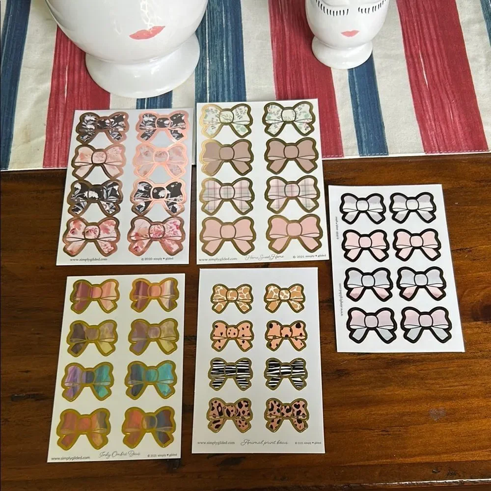 Simply Gilded Assorted Bow Stickers bundle of 5 sheets NEW